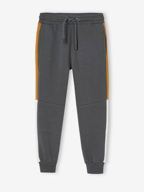 Fleece Joggers with Two-Tone Side Stripes for Boys  - vertbaudet enfant