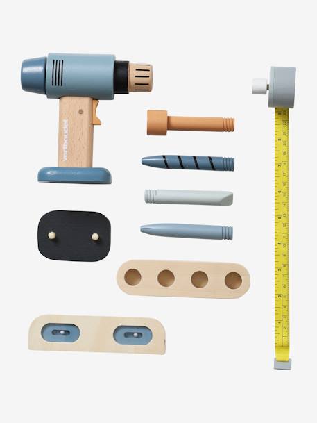 Drill/Screwdriver & Accessories in FSC® Wood GREY DARK SOLID WITH DESIGN - vertbaudet enfant 