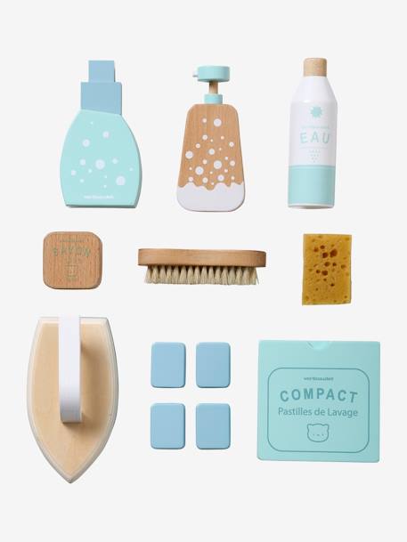 Cleaning Products Kit in FSC® Wood WHITE LIGHT SOLID WITH DESIGN - vertbaudet enfant 