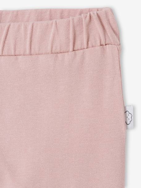 Soft Jersey Knit Trousers for Newborn Babies PINK MEDIUM SOLID+WHITE LIGHT SOLID 2 - vertbaudet enfant 