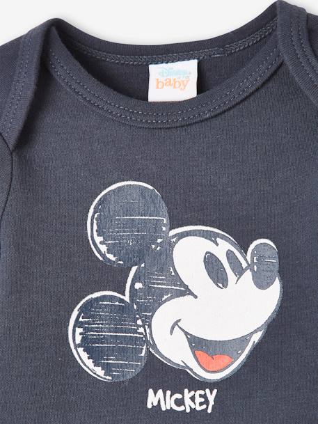 Pack of 2 Mickey Mouse Bodysuits for Baby Boys by Disney® GREY DARK SOLID WITH DESIGN - vertbaudet enfant 