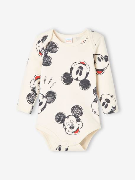 Pack of 2 Mickey Mouse Bodysuits for Baby Boys by Disney® GREY DARK SOLID WITH DESIGN - vertbaudet enfant 