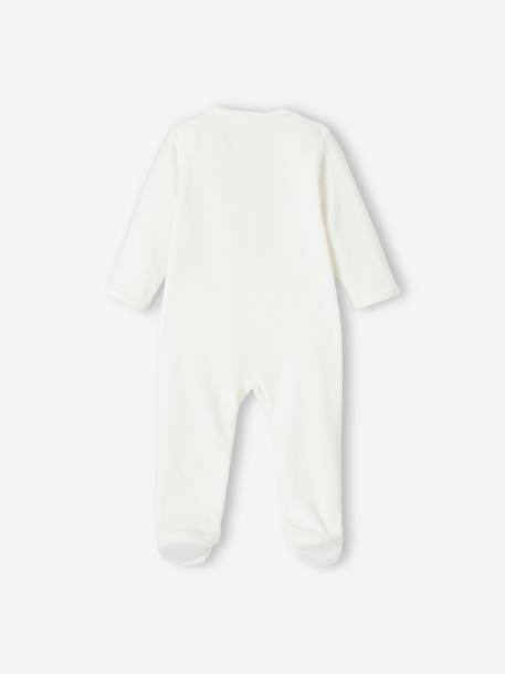 Pack of 2 Sleepsuits In Velour, for Babies GREEN MEDIUM 2 COLOR/MULTICOLR - vertbaudet enfant 