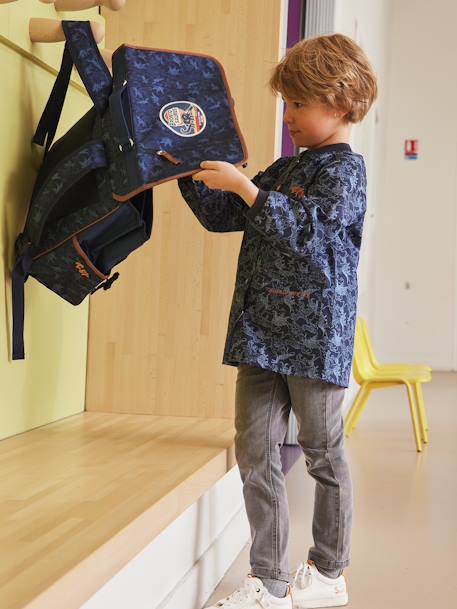 Tablier motifs dinosaures personnalisable garçon dark bleu indigo imprimé - vertbaudet enfant 