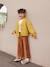 Pantalon fille large en velours anthracite+bleu grisé+écru+kaki+marron+prune+rose - vertbaudet enfant 