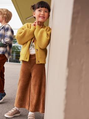 Girls-Wide Corduroy Trousers for Girls