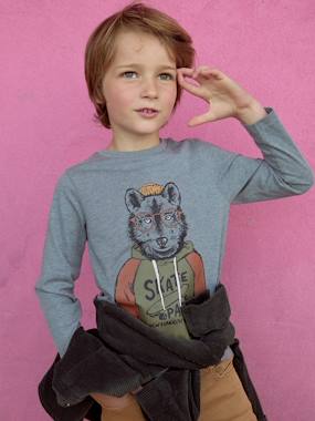 -T-shirt fun motif animal crayonné garçon