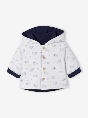 -Reversible Hooded Jacket for Babies
