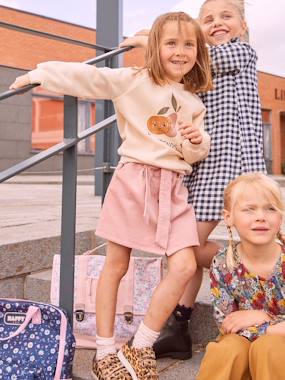 "Paperbag" Style Skirt in Corduroy for Girls  - vertbaudet enfant