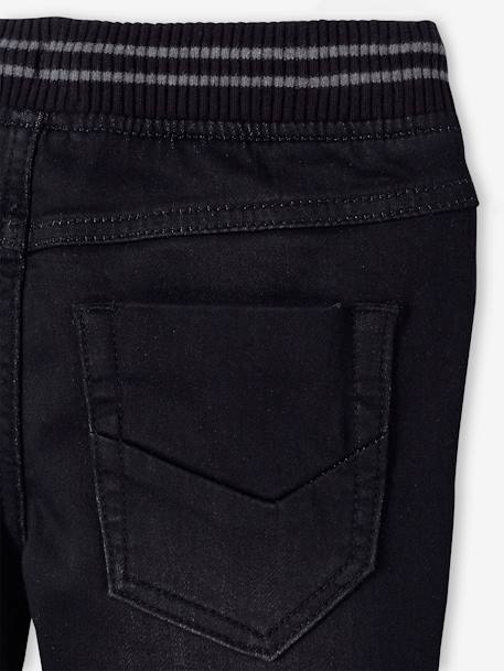 Jean garçon droit facile à enfiler denim effet molleton BRUT FONCE+denim black+denim bleached+denim gris+double stone+STONE MOYEN - vertbaudet enfant 