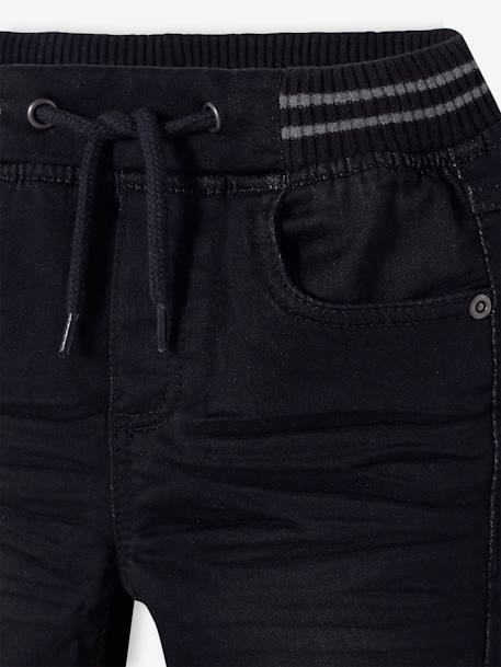 Jean garçon droit facile à enfiler denim effet molleton BRUT FONCE+denim black+denim bleached+denim gris+double stone+STONE MOYEN - vertbaudet enfant 