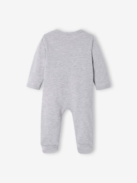 Lot de 3 pyjamas bébé en jersey ouverture zippée BASICS lot anthracite+lot ivoire+lot moutarde - vertbaudet enfant 