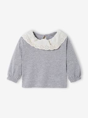 -T-shirt avec col en broderie anglaise bébé