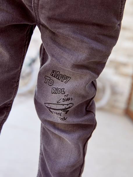 Pantalon jogger en molleton effet denim facile à enfiler garçon denim brut+DENIM GRIS CLAIR+stone - vertbaudet enfant 