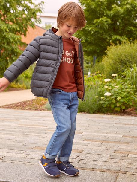 Jean garçon droit indestructible waterless DENIM BRUT+denim gris+STONE - vertbaudet enfant 