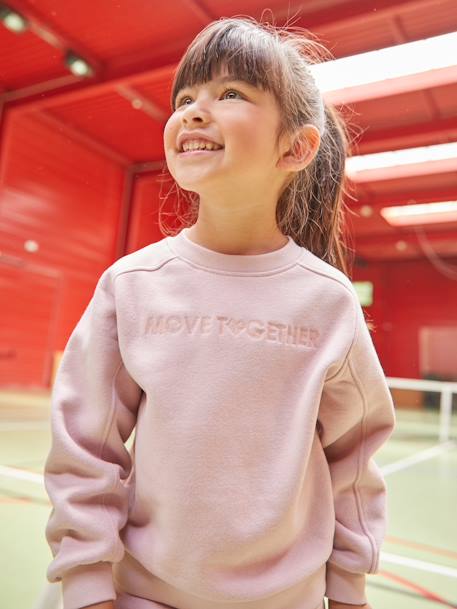 'Move together' Fleece Sweatshirt & Joggers Combo for Girls PINK LIGHT SOLID - vertbaudet enfant 