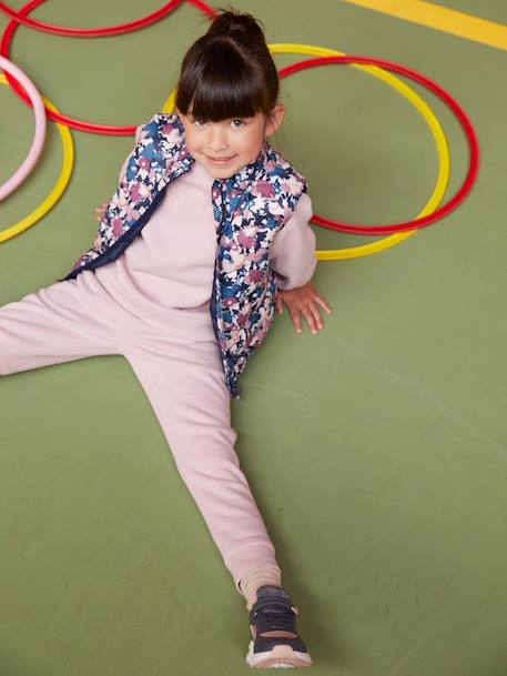 'Move together' Fleece Sweatshirt & Joggers Combo for Girls PINK LIGHT SOLID - vertbaudet enfant 