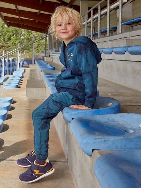 Sports Tie-Dye Jacket with Zip, for Boys BLUE DARK WASCHED - vertbaudet enfant 