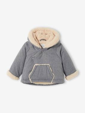 Baby-Outerwear-Coats-Asymmetric Jacket with Hood, for Babies