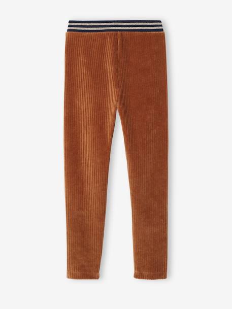 Legging fille velours camel+marine+mauve+vert émeraude - vertbaudet enfant 