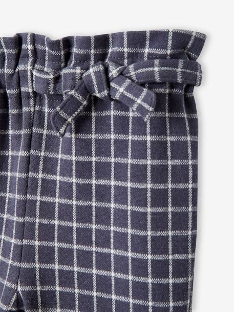 Chequered Fleece Trousers for Babies BLUE DARK CHECKS - vertbaudet enfant 