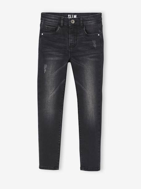 MorphologiK slim jeans large hip size with wear for girls BLACK DARK SOLID+Denim Blue+GREY DARK SOLID - vertbaudet enfant 