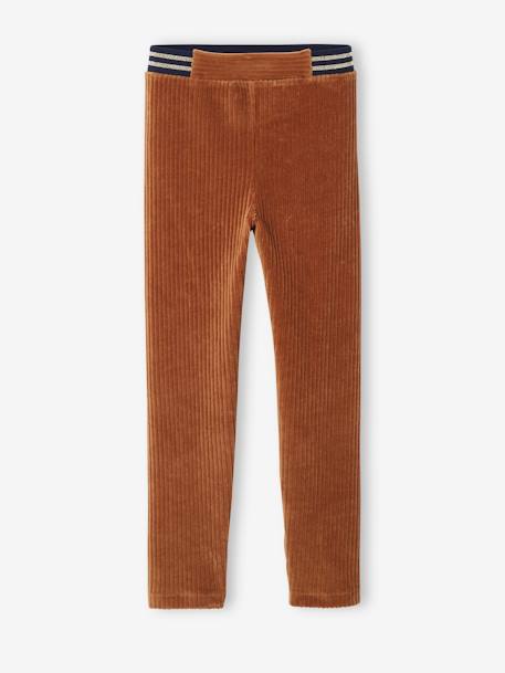 Legging fille velours camel+marine+mauve+vert émeraude - vertbaudet enfant 