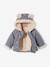 Asymmetric Jacket with Hood, for Babies GREY MEDIUM SOLID - vertbaudet enfant 