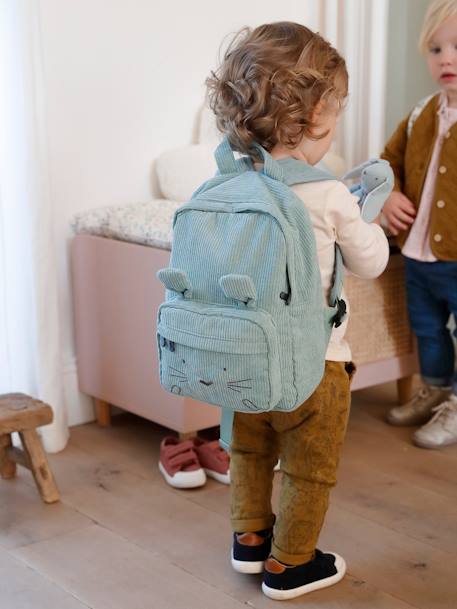 Bunny Backpack BLUE DARK SOLID WITH DESIGN - vertbaudet enfant 