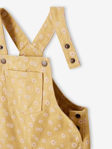 Daisies Dungarees for Babies YELLOW MEDIUM ALL OVER PRINTED - vertbaudet enfant 