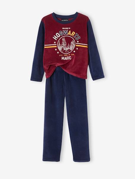 Harry Potter® Pyjamas in Velour for Boys BLUE DARK SOLID WITH DESIGN - vertbaudet enfant 