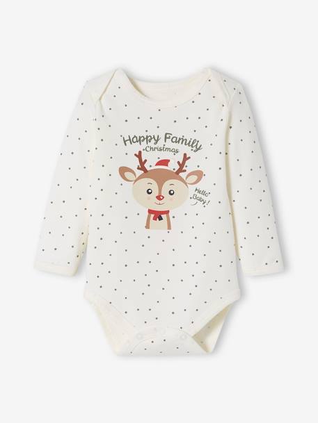 Long Sleeve Christmas Bodysuit for Babies, Family Capsule Collection ecru - vertbaudet enfant 