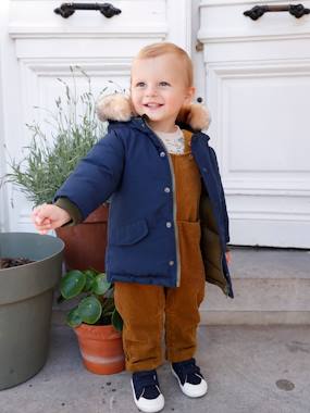 Baby-Outerwear-Coats-Reversible Parka with Hood for Babies