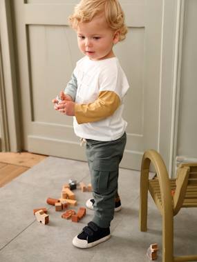 Cargo-Style Trousers in Fleece for Babies  - vertbaudet enfant