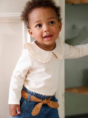 Long Sleeve Top with Peter Pan Collar, for Babies  - vertbaudet enfant