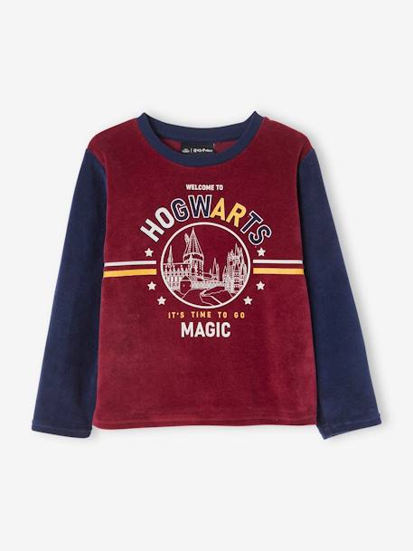 Harry Potter® Pyjamas in Velour for Boys BLUE DARK SOLID WITH DESIGN - vertbaudet enfant 