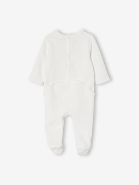 Lot de 3 pyjamas en velours bébé ouverture dos BASICS lot blush foncé+lot curcuma+lot ivoire - vertbaudet enfant 