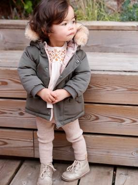 Baby-Outerwear-Coats-Reversible Parka with Padding in Recycled Polyester, for Babies