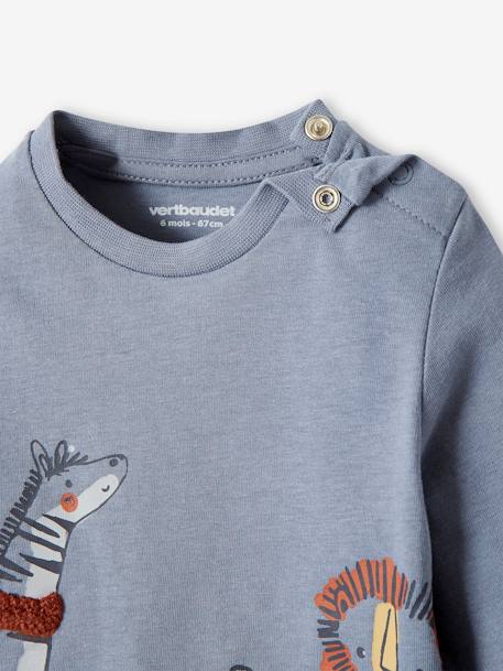 T-shirt bébé garçon animaux sauvages beige+bleu grisé - vertbaudet enfant 
