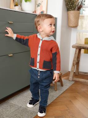Knitted Cardigan with Hood, for Babies  - vertbaudet enfant