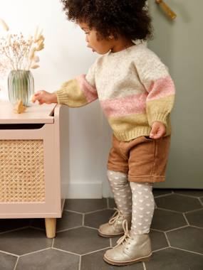 Knitted Jumper with Wide Stripes for Babies  - vertbaudet enfant