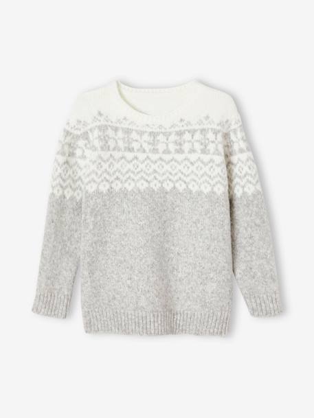 Jacquard Knit Christmas Jumper for Boys marl grey - vertbaudet enfant 