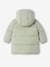 Long Hooded Jacket, Recycled Polyester Padding, for Babies GREEN LIGHT SOLID - vertbaudet enfant 