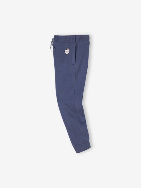 Pantalon jogging Basics fille bleu ardoise+gris clair chine+rose - vertbaudet enfant 