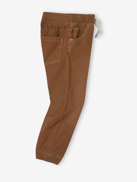 Pull-On Jogger-type Trousers, Polar Fleece Lining, for Boys BEIGE MEDIUM SOLID WITH DECOR - vertbaudet enfant 