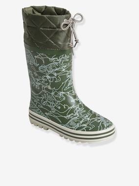 -Printed Wellies with Padded Collar for Boys
