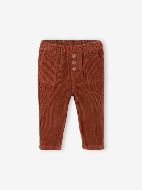 Pantalon bébé velours côtelé marron - vertbaudet enfant 