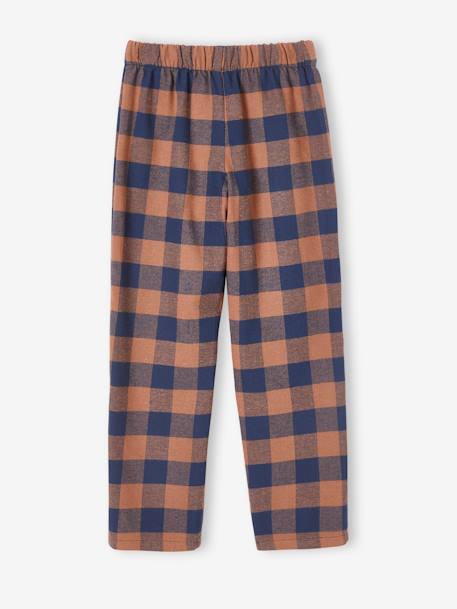 Pack of 2 Pyjama Bottoms in Flannel for Boys BROWN MEDIUM CHECKS - vertbaudet enfant 