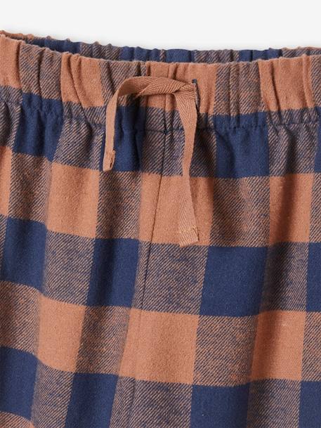 Pack of 2 Pyjama Bottoms in Flannel for Boys BROWN MEDIUM CHECKS - vertbaudet enfant 