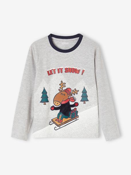 Pyjama renne Noël garçon gris chiné - vertbaudet enfant 